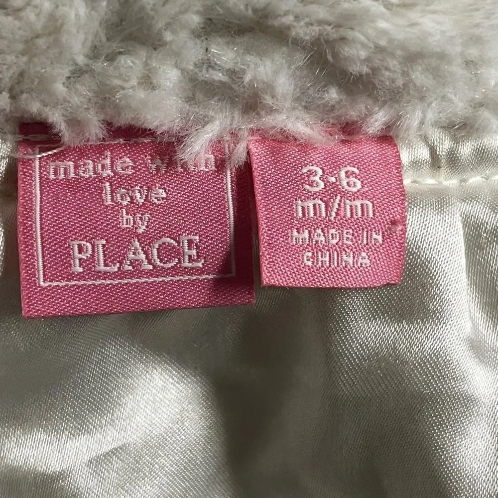 The Children’s Place Baby Girl Faux Fur Cape Coat Sz 3 - 6 months